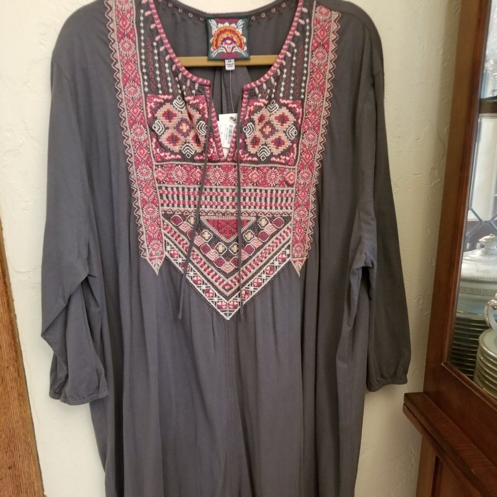 Johnny Was JWLA NWT Dress Cotton Embroidered 2X